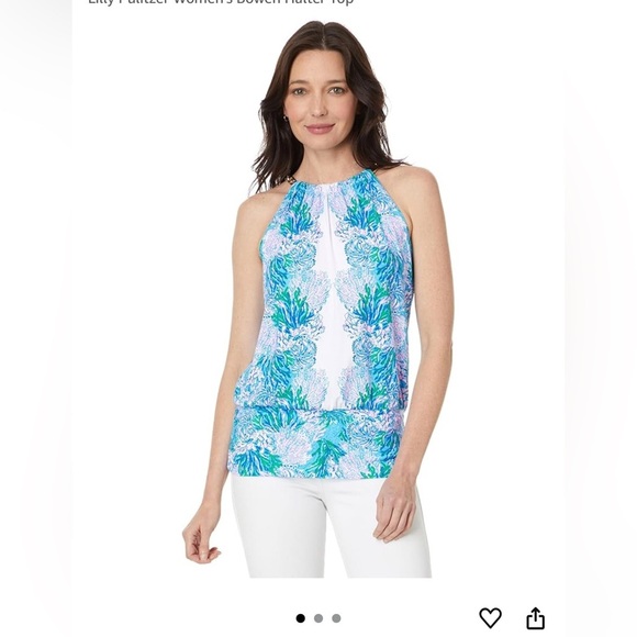 Lilly Pulitzer Women’s Floral Ocean Gold Chain Bowen Halter Top XS NWT Vacation - Picture 1 of 11